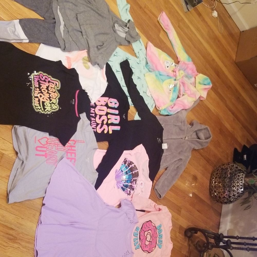 girls shirts, skirt, robe,fleece hoodie and leggin